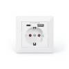 DIGITUS DA-70615 1x USB Type-C 1x Type-A 250V schuko süllyesztett fali aljzat DA-70615