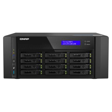 QNAP TS-h1290FX NAS 12 rekesz, 25GbE, U.2 NVMe/SATA, AMD EPYC 7302P, 128GB TS-H1290FX-7302P-128G