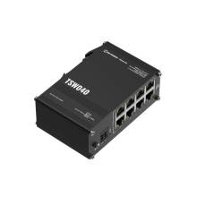 Teltonika 8 portos nem menedzselhető PoE switch, 240W, DIN s&iacute;n, ipari, plug and play TSW040