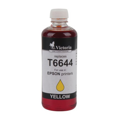 VICTORIA T6644 Tintapatron L100, 200mfp nyomtatókhoz, VICTORIA sárga, 100ml