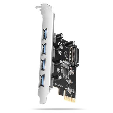 I/O k&aacute;rtya PCI-E 2.0 1x - 4xUSB 3.0 port Axagon PCEU-430RS PCEU-430RS