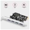 I/O k&aacute;rtya PCI-E 2.0 1x - 4xUSB 3.0 port Axagon PCEU-430RS PCEU-430RS