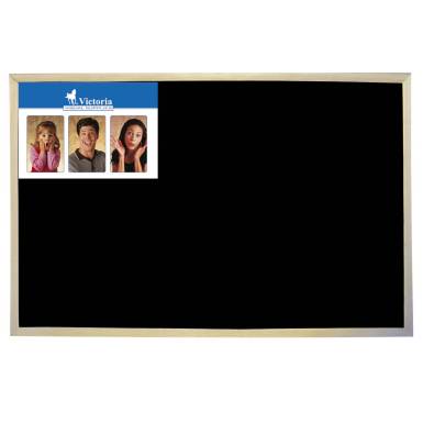 VICTORIA Krétás tábla, fekete felület, nem mágneses, 40x60 cm, fakeret, VICTORIA