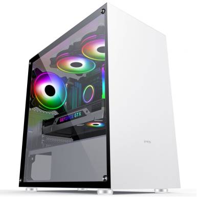MS Fighter S301 Gaming Tempered Glass Window White MSC10032