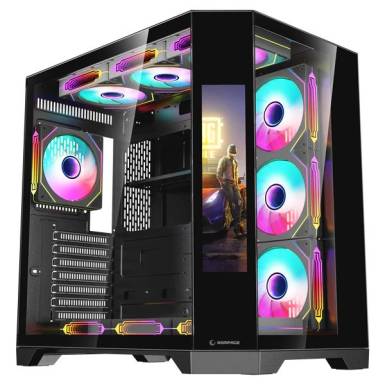 Rampage NOVA RGB Tempered Glass Black 42671 Rampage NOVA RGB Tempered Glass Black 42671