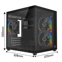 Rampage Lumid Tempered Glass Black 43495