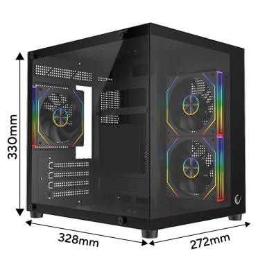 Rampage Lumid Tempered Glass Black 43495 Rampage Lumid Tempered Glass Black 43495