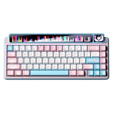 Aula AMG65 Blue LightFeather RGB Gaming Wireless Bluetooth Mechanical Keyboard Pink Stellar Meow US LEAMG65-B-LF Aula AMG65 Blue LightFeather RGB Gaming Wireless Bluetooth Mechanical Keyboard Pink Stellar Meow US LEAMG65-B-LF