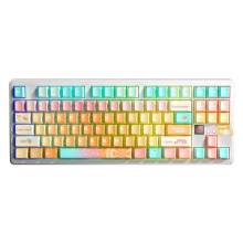 Aula F87 Pro V2 Gasket Gaming Wireless Bluetooth Mechanical Keyboard White/Orange US AUF87PV2-OS-KMICS