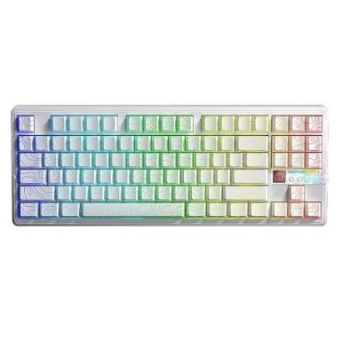 Aula F87 Pro V2 Gasket Gaming Wireless Bluetooth Mechanical Keyboard White US AUF87PV2-W-SV-E Aula F87 Pro V2 Gasket Gaming Wireless Bluetooth Mechanical Keyboard White US AUF87PV2-W-SV-E