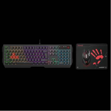 A4-Tech B1700 Bloody Neon Gaming Desktop Set Black US A4TKLA47265