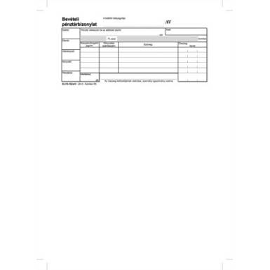 VICTORIA Nyomtatvány, bevételi pénztárbizonylat, 25x3, VICTORIA "B.318-102"