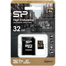 Silicon Power 32GB microSDHC Gold Series High Endurance Class 10 UHS-I U3 V30 A1 + adapterrel SP032GBSTHDV3V1HSP