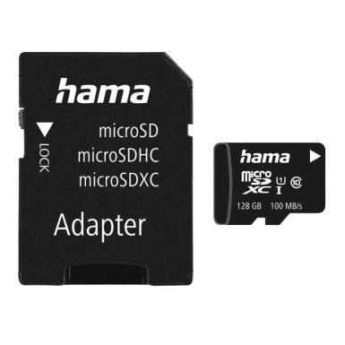 Hama 128GB microSDXC Class 10 UHS-I + Adapterrel 00124158 Hama 128GB microSDXC Class 10 UHS-I + Adapterrel 00124158