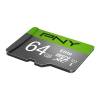 PNY 64GB microSDXC Elite Class 10 UHS-I + adapterrel P-SDUX64U185GW-GE