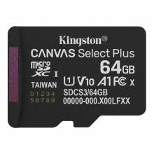 Kingston 64GB microSDXC Canvas Select Plus Gen3 Class 10 UHS-1 A1 V10 adapter n&eacute;lk&uuml;l SDCS3/64GBSP