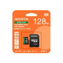 ADATA Memóriakártya MicroSDXC 128GB + Adapter SPEED PLUS UHS-I U3 (180/160) UD128GUI3V30A2SP-RA1 ADATA Memóriakártya MicroSDXC 128GB + Adapter SPEED PLUS UHS-I U3 (180/160) UD128GUI3V30A2SP-RA1