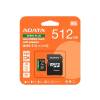 ADATA Memóriakártya MicroSDXC 512GB + Adapter SPEED PLUS UHS-I U3 (180/160) UD512GUI3V30A2SP-RA1