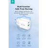 DEVIA ST38524 HÁLÓZATI TÖLTŐ ADAPTER TYPE-C + USB BEMENETTEL - 20W - SMART SERIES PD3.0 + QC3.0 QUICK CHARGER V2 - FEHÉR ST385247