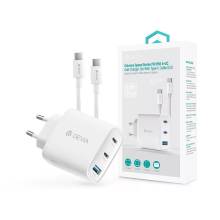 Devia Extreme Speed Series 65W GaN PD h&aacute;l&oacute;zati gyorst&ouml;ltő adapter, USB+2x USB-C, Type-C k&aacute;bel, feh&eacute;r ST111967