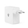 Nedis WCGPD100W100WT PD (Power Delivery) töltő / tápegység 100W, 5A, GaN, QC, 5V, 9V, 12V, 15V, 20V, USB-C WCGPD100W100WT