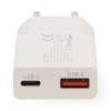 Nedis WCHA30WT gyorstöltő USB-A / USB-C töltő, GaN, PD3.0, QC, Gyorstöltési funkció 1,5 / 2,0 / 2,5 / 3,0 A, 30W, fehér WCHA30WT
