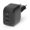 Nedis WGCHA45WBK töltő 45 W | GaN | PD3.0, Gyorstöltési funkció, 2,25 / 3,0 A, 2x USB-C, Automatikus feszültségválasztás WGCHA45WBK