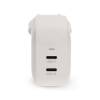 Nedis WGCHA45WWT töltő 45 W | GaN | PD3.0, Gyorstöltési funkció, 2,25 / 3,0 A, 2x USB-C, Automatikus feszültségválasztás WGCHA45WWT