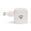 Nedis WGCHA45WWT töltő 45 W | GaN | PD3.0, Gyorstöltési funkció, 2,25 / 3,0 A, 2x USB-C, Automatikus feszültségválasztás WGCHA45WWT