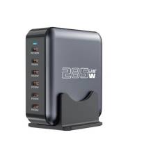BLACKBIRD H&aacute;l&oacute;zati T&ouml;ltő GAN 285W 1xUSB-C PD100W + 1xUSB-C PD65W + 4xUSB-C PD30W, Fekete BH1668