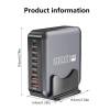 BLACKBIRD H&aacute;l&oacute;zati T&ouml;ltő GAN 320W 1xUSB-C PD100W + 1xUSB-C PD65W + 4xUSB-C PD30W + 2xUSB QC18W, Fekete BH1666