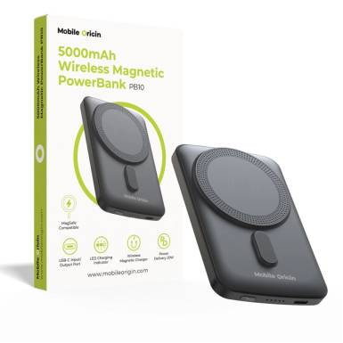 Mobile Origin Wireless Magnetic PowerBank 5000mAh Black MO-WMP-PB10 Mobile Origin Wireless Magnetic PowerBank 5000mAh Black MO-WMP-PB10