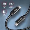 USB 2.0 C-C kábel 2m Axagon PD 240W 5A BUCM2-CM20AB BUCM2-CM20AB