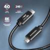USB 4 C-C kábel 1m Axagon PD 240W BUCM4X-CM10AB BUCM4X-CM10AB