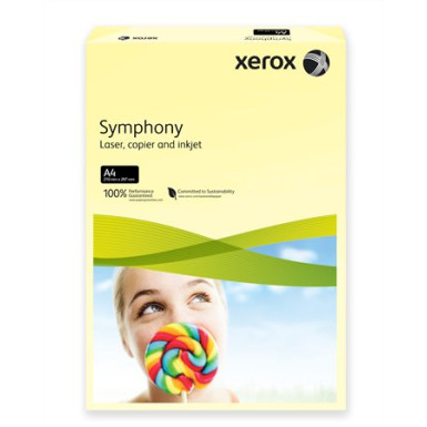 XEROX Másolópapír, színes, A4, 160 g, XEROX "Symphony", világossárga (pasztell)