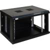 Pulsar 19" 6U 600x450 fali rack szekrény; lapraszerelt; fekete RWA664
