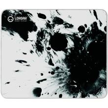 Full print white and black design, Bottom is black rubber with embossed LORGAR logo, with double side edge stitching LRG-MPA14L
