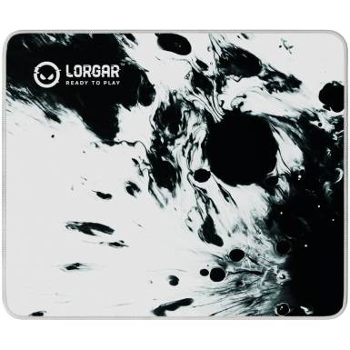 full print white and black design, bottom is black rubber with embossed LORGAR logo with double side edge stitching LRG-MPA14M full print white and black design, bottom is black rubber with embossed LORGAR logo with double side edge stitching LRG-MPA14M