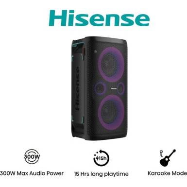 HISENSE Party Storm Bluetooth Party Hangszóró 2.0CH, 300W, Fekete PARTY STORM HISENSE Party Storm Bluetooth Party Hangszóró 2.0CH, 300W, Fekete PARTY STORM