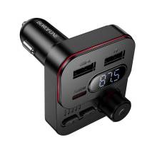 Aut&oacute;s t&ouml;ltő 2xUSB + 1xUSB-C aljzattal Borofone 45W BC61 FM Transmitter BC61