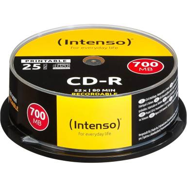 Intenso CD-R 80 52x Printable Cake Box 25db/henger (25-ös címke) 1801124 Intenso CD-R 80 52x Printable Cake Box 25db/henger (25-ös címke) 1801124