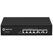 6 portos 10/100 PoE switch (65 W); 4 PoE+ / 2 RJ45 uplink port; nem menedzselhető NSP-104F02F-65M 6 portos 10/100 PoE switch (65 W); 4 PoE+ / 2 RJ45 uplink port; nem menedzselhető NSP-104F02F-65M