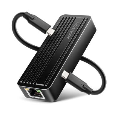 AXAGON ADE-10GR Type-C USB3.2 Gen 2 - 10 Gigabit Ethernet 10/100/1000/2500/5000/10000 Adapter Aluminum/Black ADE-10GR