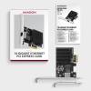 AXAGON PCEE-10GR PCIe Adapter 10 Gigabit Ethernet Realtek PXE w. SP & LP PCEE-10GR