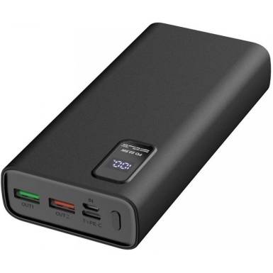 Platinet PMPB20WQC727B 20000mAh Polymer PC3.0 QC3.0 PowerBank LED Screen Black PMPB20WQC727B