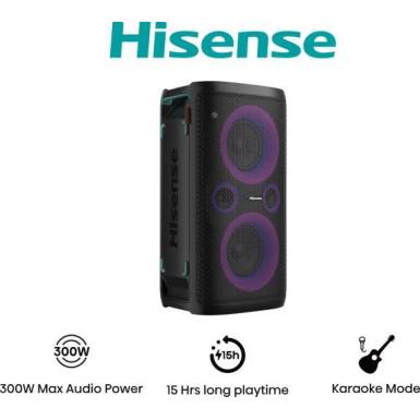 Hisense Party Storm 300W Bluetooth Speaker Black 20016678 Hisense Party Storm 300W Bluetooth Speaker Black 20016678