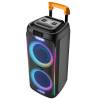 Denver TSP-456 Bluetooth trolley speaker with LED light and dual 8" woofers Black TSP-456