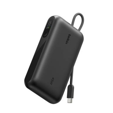 Belkin UltraCharge with Integrated Cable and Display 10000mAh Powerbank Black BPB029HQSA Belkin UltraCharge with Integrated Cable and Display 10000mAh Powerbank Black BPB029HQSA
