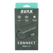 Avax HB612 CONNECT+ 8in1 Multi HUB Black 5999574480651