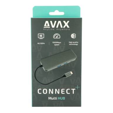 Avax HB612 CONNECT+ 8in1 Multi HUB Black 5999574480651